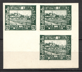 1919 Ukraine Liuboml Block Tete-beche `20` (CV $75, MNH)
