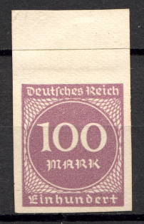 Germany Hyperinflation 100 Mark (Imperforated, Probe, Proof, MNH)