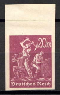 Germany Hyperinflation 20 Mark (Imperforated, Probe, Proof, MNH)