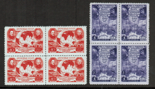 1950 USSR Discovery of Antarctida Blocks of Four (Full Set, MNH)