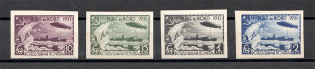 1931 USSR Graff Zeppelin and Icebreaker `Malygin` (Imperf, Full Set, MNH)