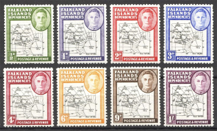 1946-49 Falkland Islands Dependencies Map Thick and Coarse (Full Set)