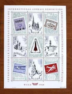1968 Poland Vienna Airmail Exhibition Diaspora Block Sheet (MNH)