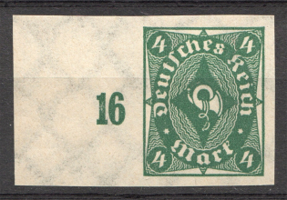 1922-23 Germany Imperf 4 Mark (CV $120, MNH)