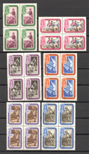 1957 USSR The Winners of the Olimpic Games Blocks of Four (Full Set, MNH)