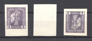 1920 Ukrainian People's Republic 2 Hrn (Two Sides Printing, Inverted, MNH)
