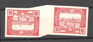 1919 Ukraine Liuboml Tete-beche `10` (MNH)