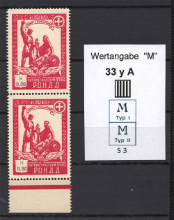 1948 Munich Sovereign Movement RONDD 0.30 M (Different Types of `M`, MNH)