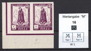 1948 Munich Sovereign Movement RONDD 0.10 M (Different Types of `M`, MNH)