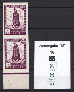 1948 Munich Sovereign Movement RONDD 0.10 M (Different Types of `M`, MNH)