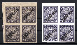 1922 RSFSR Blocks of Four (Variety of Paper, MNH)