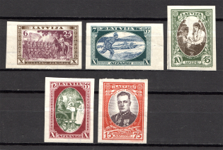 1932 Latvia (CV $50, Imperf, Full Set)
