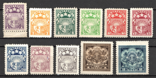 1923-25 Latvia (CV $110, Full Set, MNH/MLH)