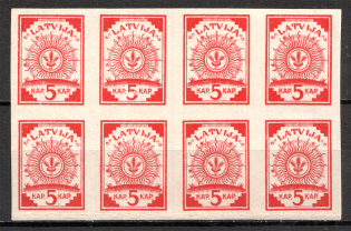 1918 Latvia Block (Broken `5, On Maps, MNH)