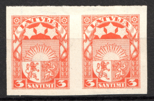 1929-32 Latvia Pair 3 S (Probe, Proof, MNH)