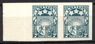 1929-32 Latvia Pair 7 S (Probe, Proof, MNH)