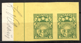 1927-33 Latvia Pair 6 S (Probe, Proof, MNH)