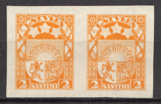1923-25 Latvia Pair 2 S (Probe, Proof, MNH)