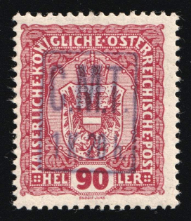 1919 1.20kr on 90h Romanian Occupation of Kolomyia CMT, Ukraine (Kramarenko 30, Certificate, CV $40)