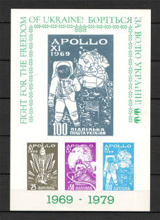 1969 Space Ship Apollo 11 Ukraine Underground Post Block Sheet (MNH)