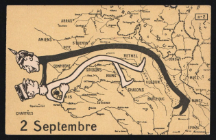 1914-18 'September 2' WWI European Caricature Propaganda Postcard, Europe