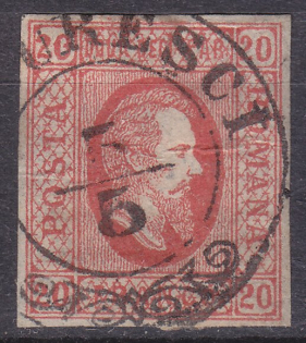 "1865 Romania ""Prince Ioan Cusa"" 20pa Canceled by postmark Bukharest"