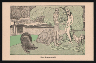 1914-18 'The sin case' WWI European Caricature Propaganda Postcard, Europe