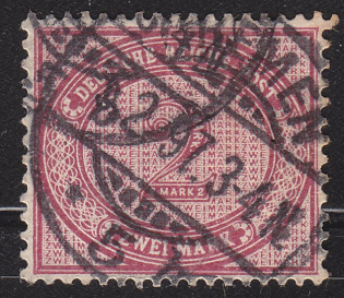 "1875 Germany Empire 2m Purple (Canceled Postmark ""Bremen"" CV $340)"