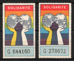 1970s USSR Russia World Federation of Trade Unions poster stamps vignettes labels