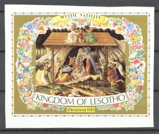 1981 Lesotho Block Sheet Christmas (CV $360, MNH)