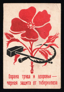 1927 Soviet Russia USSR Rostov-on-Don Labour and health protection - the best defense against tuberculosis charity vignette label
