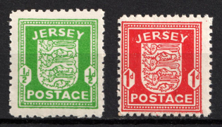 1941-42 Jersey, German Occupation, Germany (Mi. 1 y - 2 y, Full Set, CV $30, MNH)