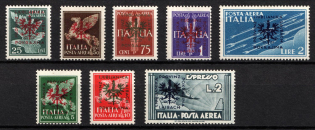1944 Ljubljana, German Occupation, Germany, Airmail (Mi. 21 - 28, Full Set, CV $250)