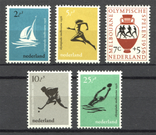 1956 Netherlands (CV $20, Full Set, MNH)