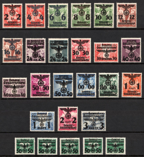 1940 General Government, Germany (Mi. 14 - 39, Full Set, CV $220)