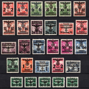 1940 General Government, Germany (Mi. 14 - 39, Full Set, CV $80)