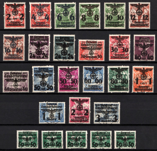 1940 General Government, Germany (Mi. 14 - 39, Full Set, Canceled, CV $200)