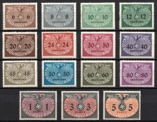 1940 General Government, Germany, Official Stamps (Mi. 1 - 15, Full Set, CV $30)
