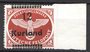 1945 German Occupation of Kurland (Shifted Overprint Error, MNH)