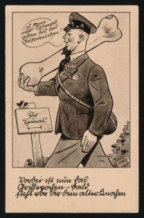 1936-1944 'All the good things in the post' Military Caricature Propaganda Postcard, Third Reich Nazi Germany, Mint