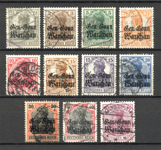1916-17 Poland Germany Occupation (CV $40, Full Set, Cancelled)