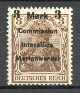 1920 Germany Joining of Marienwerder (Shifted Overprint)