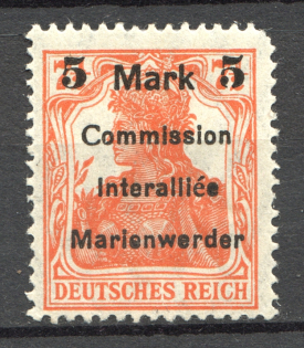 1920 Germany Joining of Marienwerder (Broken `5`)