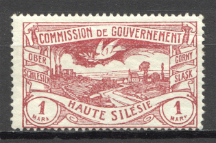 1920 Germany Joining of Silesia 1 M (Unprinted `K`, Print Error)