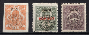 1919 New Romania, Romanian Occupation, Provisional Issue (Mi. 19 I - 21 I)