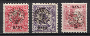 1919 New Romania, Romanian Occupation, Provisional Issue (Mi. 23 I - 25 I)