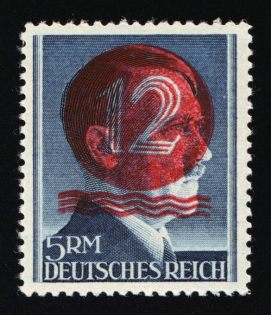 1945 HOLZHAUSEN Local Issue 5RM, Germany, Overprint on Hitler's head (PROOF, Signed, MNH)