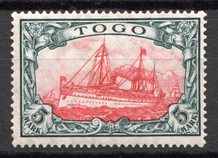 1909-19 Togo German Colony 5 Mark