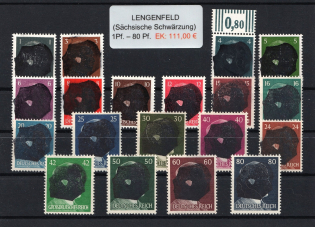 1945 LENGENFELD Local Issue 1pf - 80pf, Germany, Overprint on Hitler's head (MNH)