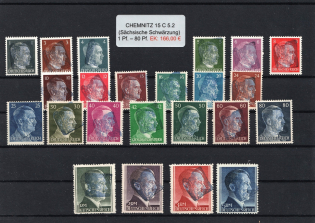 1945 CHEMNITZ 15 C 5.2 Local Issue 1pf - 5RM, Germany, Overprint on Hitler's head (MNH)